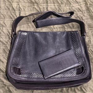 Cartier Black Crossbody Bag with Snakeskin Accents
